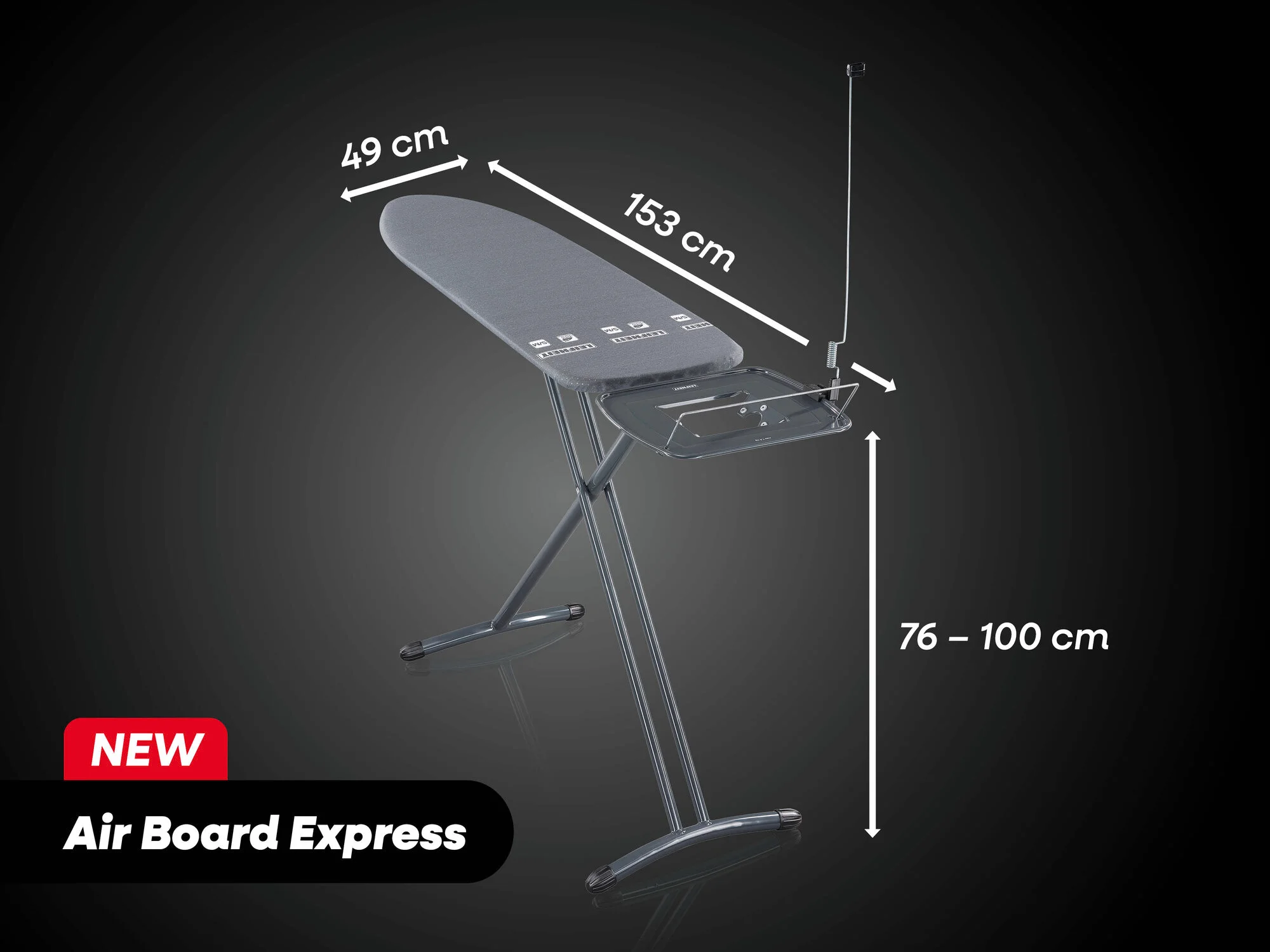 Daska za peglanje airboard express m solid black