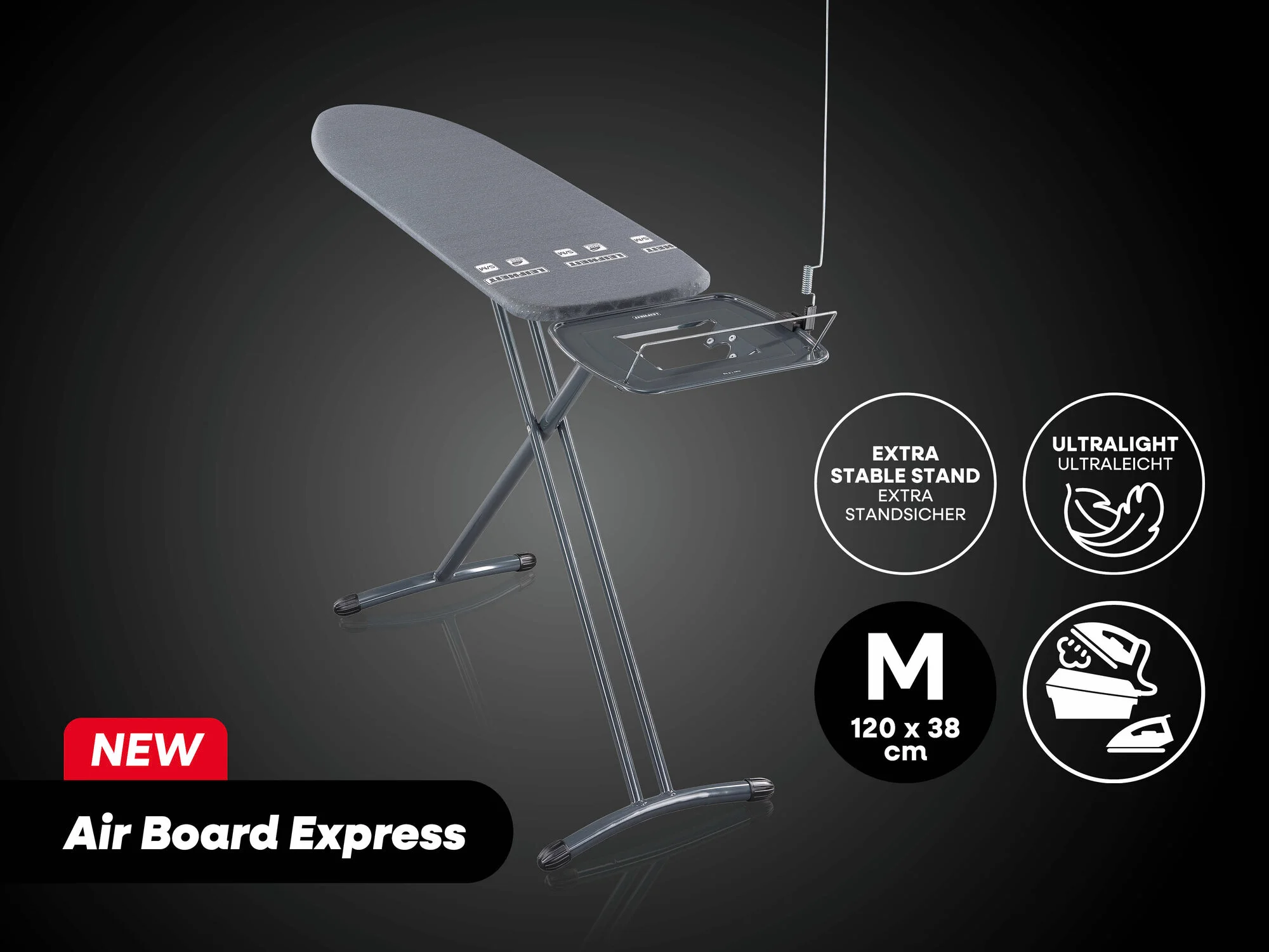 Daska za peglanje airboard express m solid black