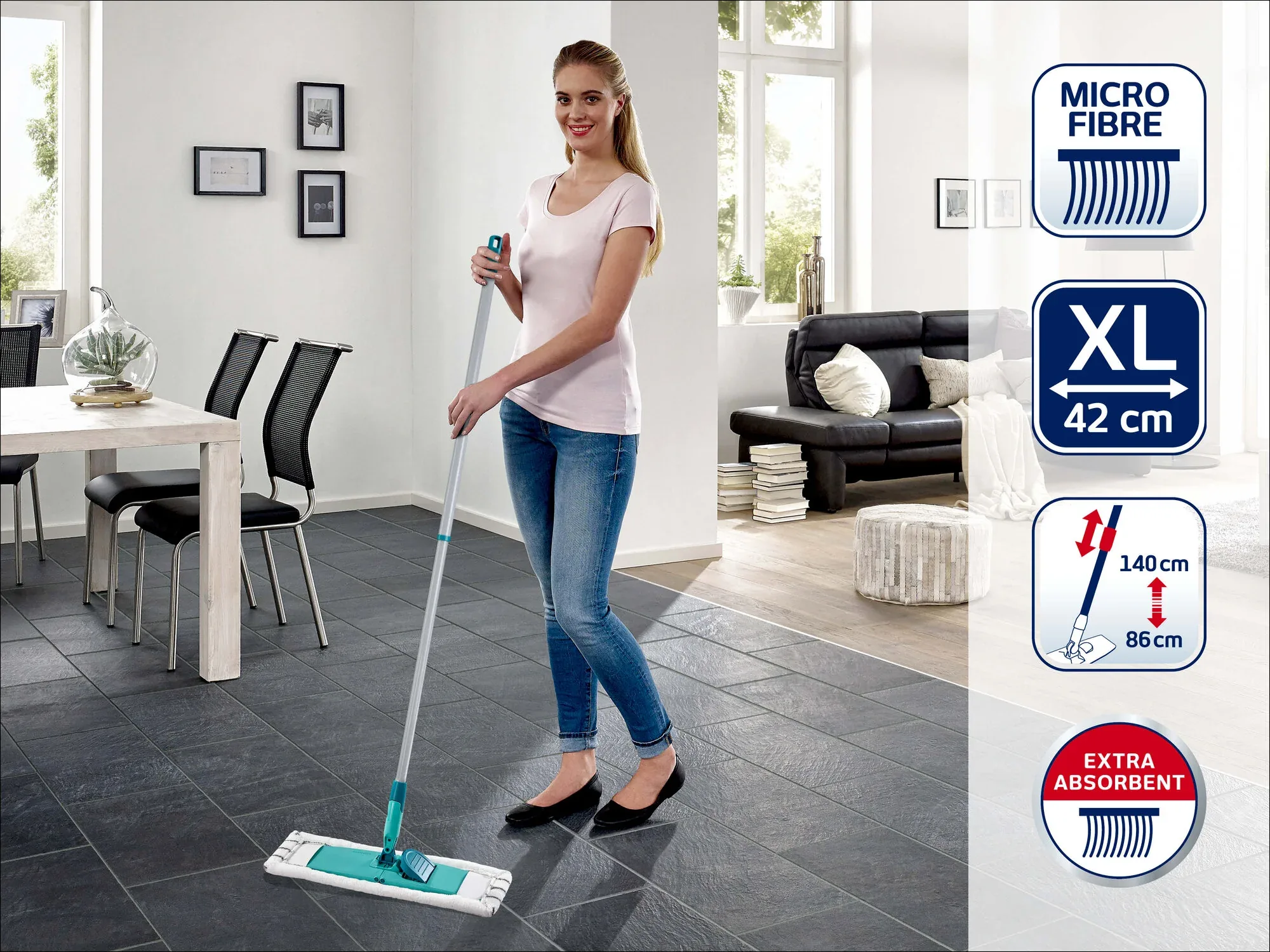 Čistač poda CLASSIC XL microfibre - sa teleskopskom drškom - slika 02
