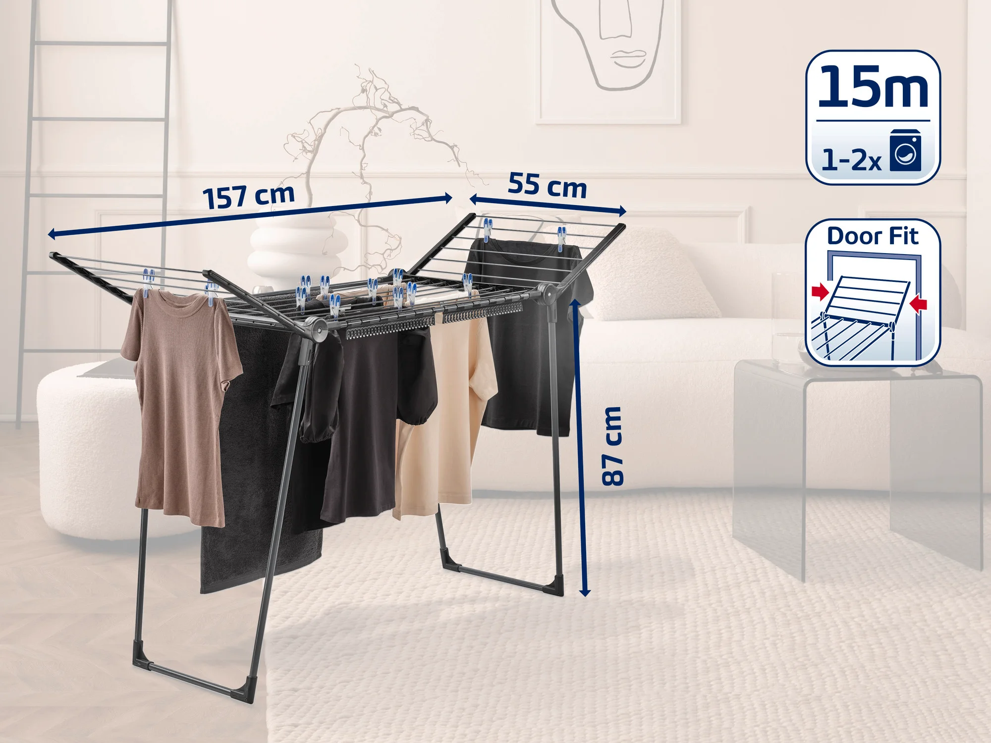 Podna sušilica za veš PEGASUS 150 Solid Slim Black - slika 08